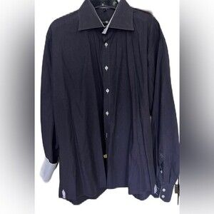 Stone Rose Shirt Size L Contrast Collar Cuff Button Down Dress Shirt
